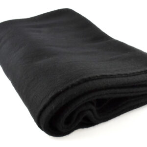 Black Wool Blanket (80% Wool) in Zippered Bag