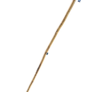 55" Wooden Hiking/Walking Stick with Animal Carved/Stamped (Deer) with Wrist Strap, Metal Tip for Better Traction