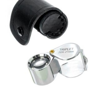 20X21MM Triplet Professional Jeweler's Loupe with a Leather Pouch
