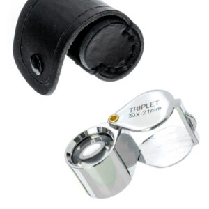 30X21MM Triplet Professional Jeweler's Loupe with a Leather Pouch