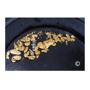 A6 Postcard with Gold and Silver Nuggets